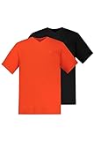JP 1880 Herren große Größen Übergrößen Menswear L-8XL T-Shirt, V-Ausschnitt, Halbarm, bis 8 XL orange, schwarz 4XL 711318660-4XL