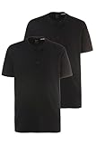 JP 1880 Herren Henleys, 2er-pack T-Shirt, Schwarz, 5XL EU