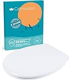 Calmwaters® Premium WC Sitz bis 250 kg - Deutscher Hersteller - Made in EU - Toilettendeckel aus antibakteriellem Duroplast - doppelte Absenkautomatik - 2 Montage Optionen - sicherer Halt - abnehmbar