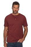 JP 1880 Herren Basic-Henley T-Shirts, Rost, 6XL