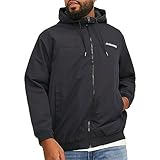 JACK & JONES Herren Jjerush Hood Noos Pls Bomberjacke, Schwarz, 5XL EU