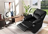 ModernLuxe Relaxsessel & -liegen Kunstleder Sessel mit Liegefunktion Fernsehsessel Ruhesessel Loungesessel Schlafsessel in Schwarz, Belastbarkeit: 150 Kg