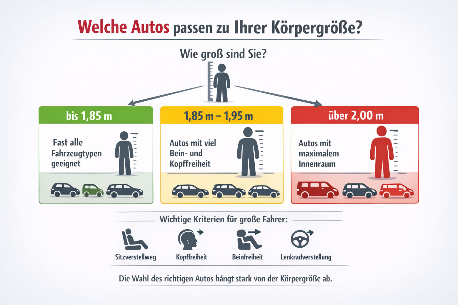 Welches Auto passt zur Körpergröße